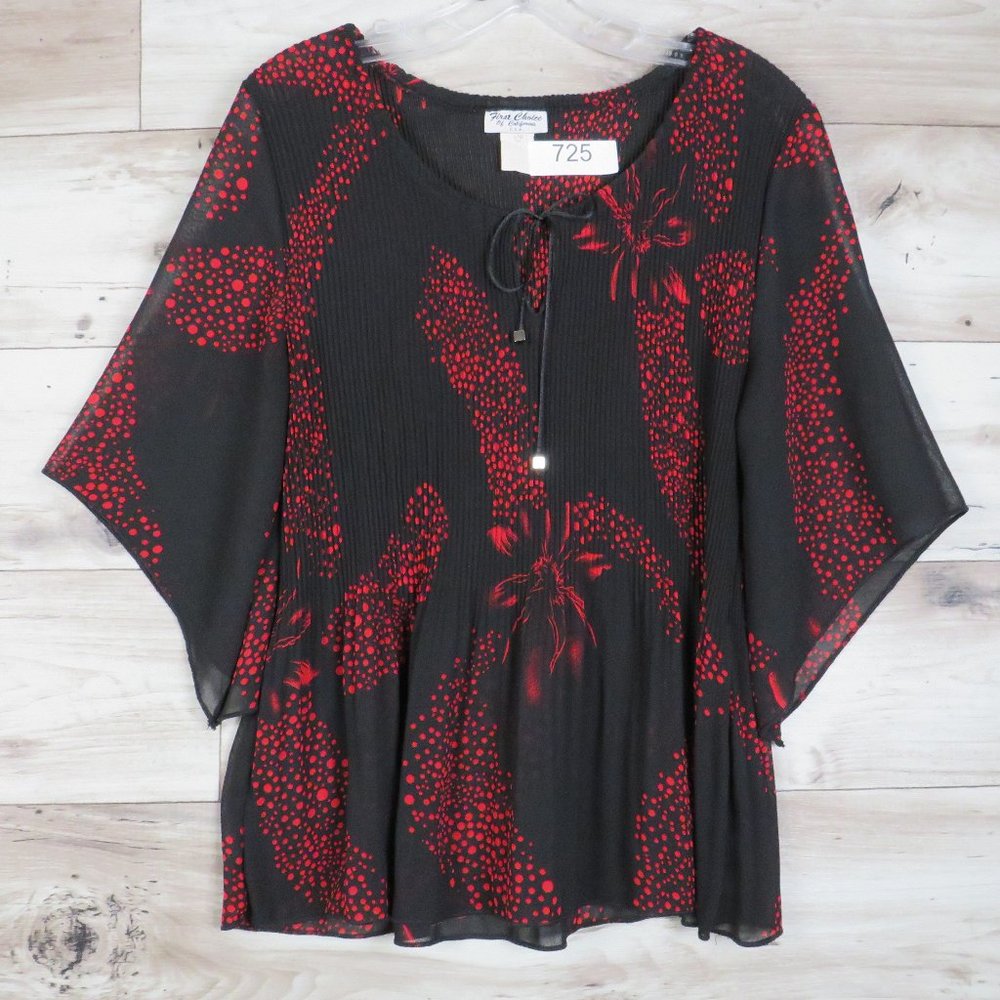 First Choice* Women's Asymmetrical Half‎ Sleeves Low V-Neck Pullover Blouse~ 3XL